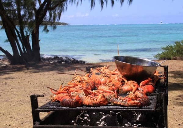 lobster lunch at ile aux cerfs