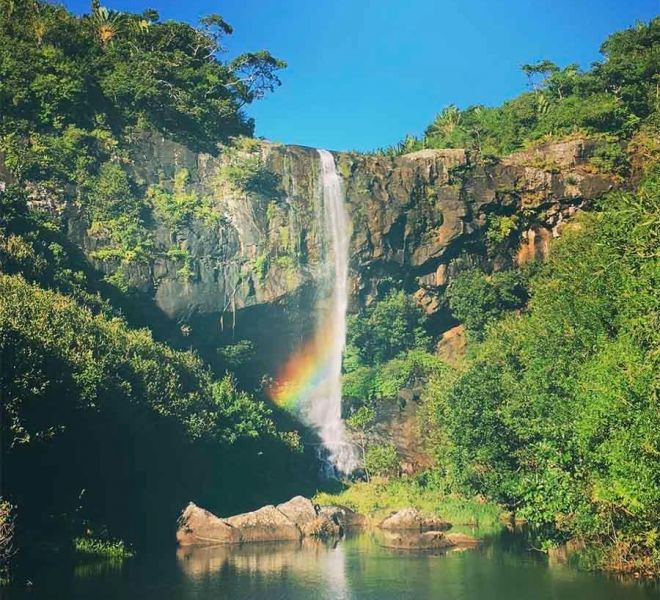 Sept-Kaskaden-Wasserfall-Wasserfälle in Mauritius