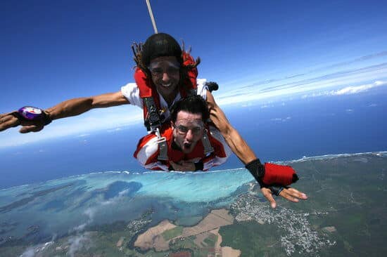 skydiving in Mauritius