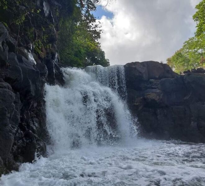 Waterfall Ile aux cerfs island tour mauritius