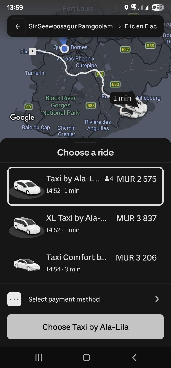 Uber Prices in Mauritius