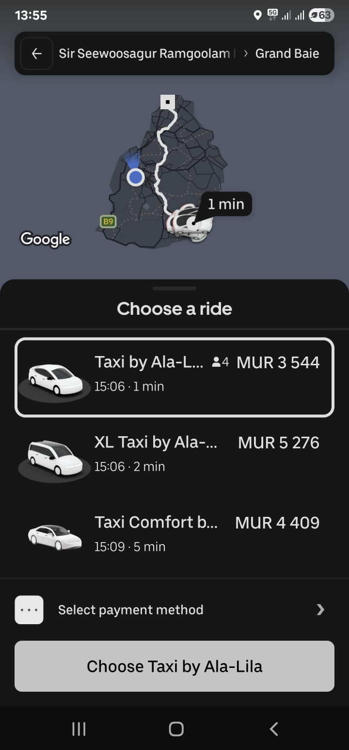 Uber Prices in Mauritius