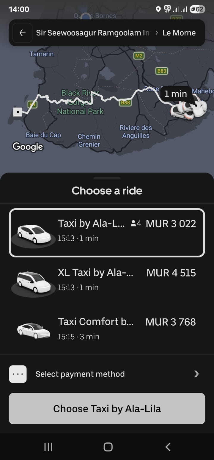 Uber Prices in Mauritius
