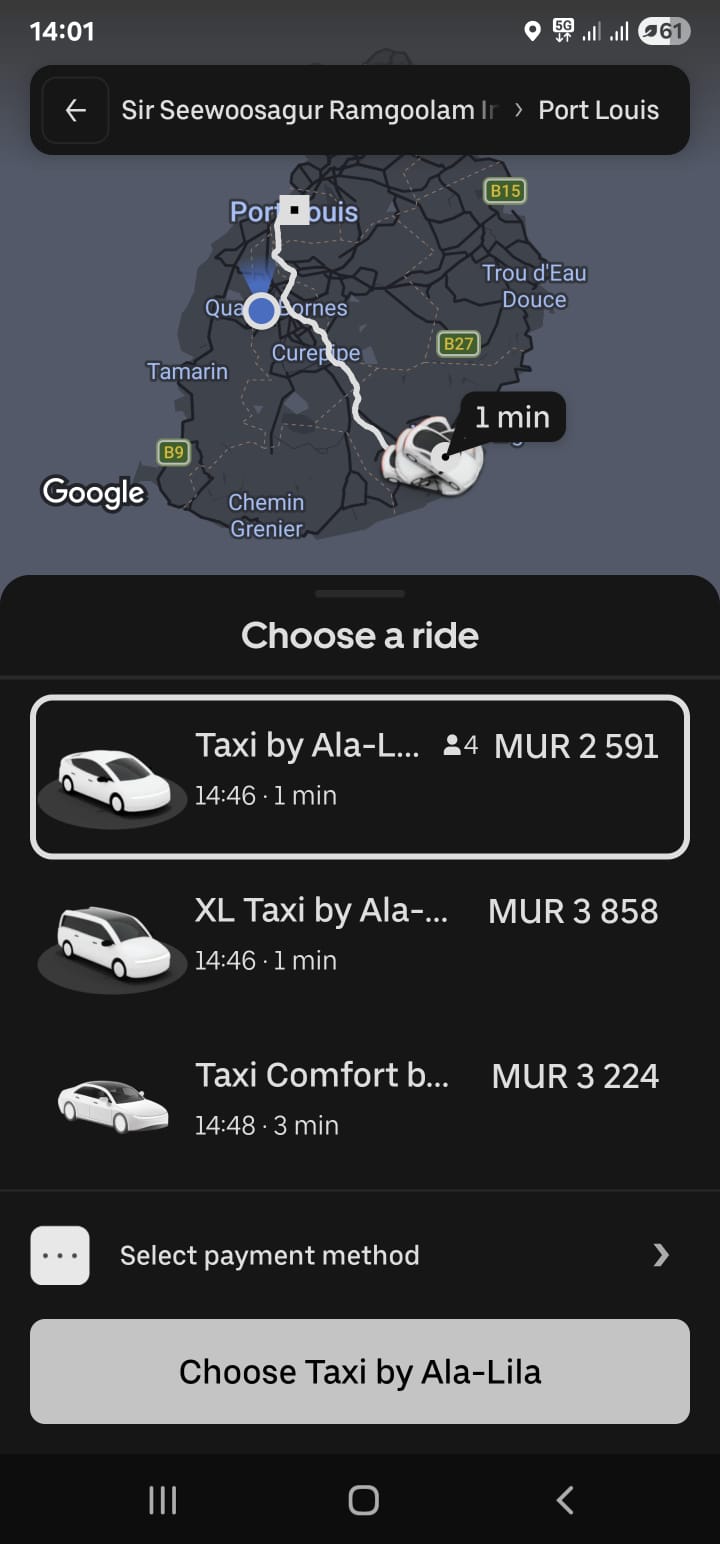 Uber Prices in Mauritius