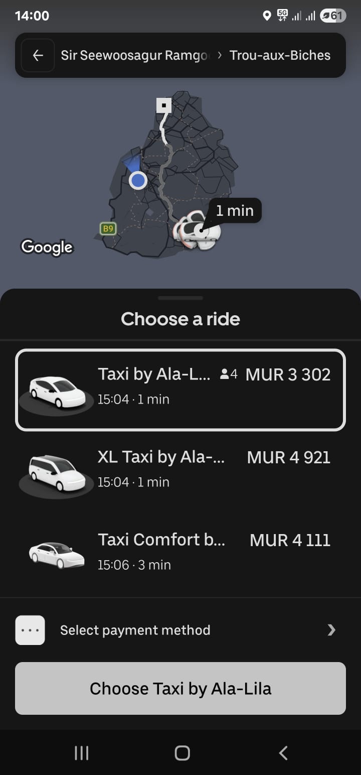 Uber Prices in Mauritius